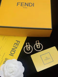 Fendi Lumina Logo Hoop Stud Earrings