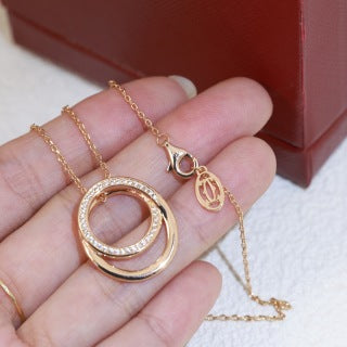 Cartier Aurelia Double Halo Diamond Pendant Necklace