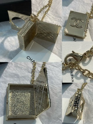 CHANEL Valentina Book Charm Vintage Necklace