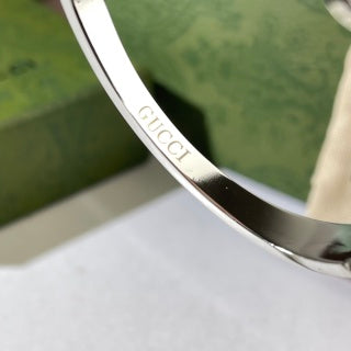 Gucci Interlocking G Web Stripe Medallion Pavé Cuff Bracelet