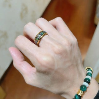 Bvlgari Black Enamel Gold Band Ring – Elegant Luxury Jewelry