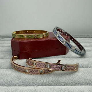 CARTIER Prismatica Gemstone Screw Bangle