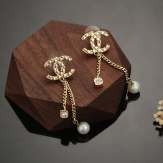 Chanel Romantic Pearl Charm Drop Earrings